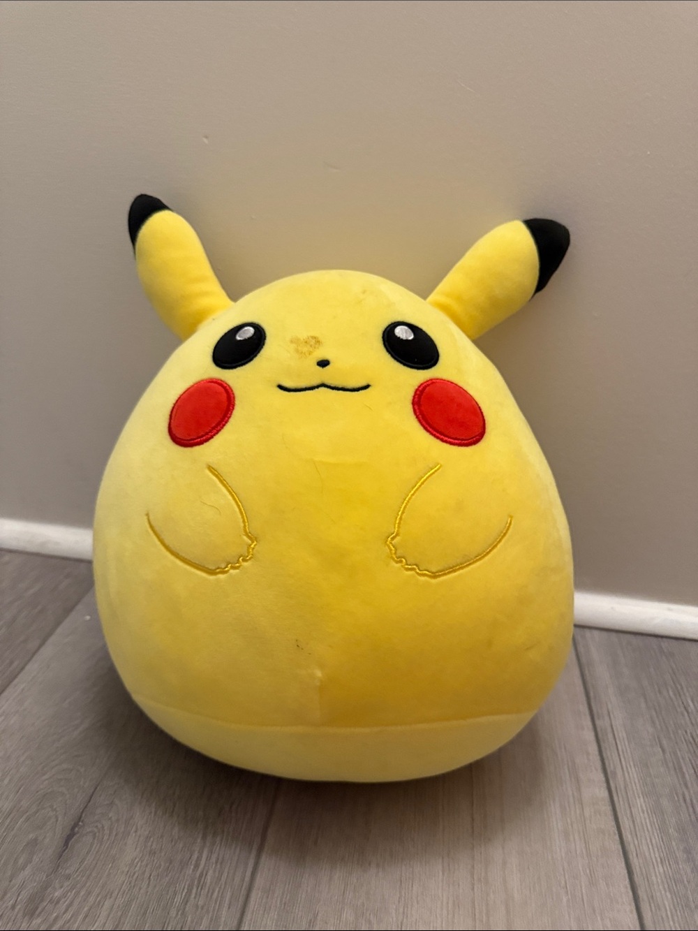Pokemon Pikachu Plush in Yellow with Red Cheeks and Black Ear Tips